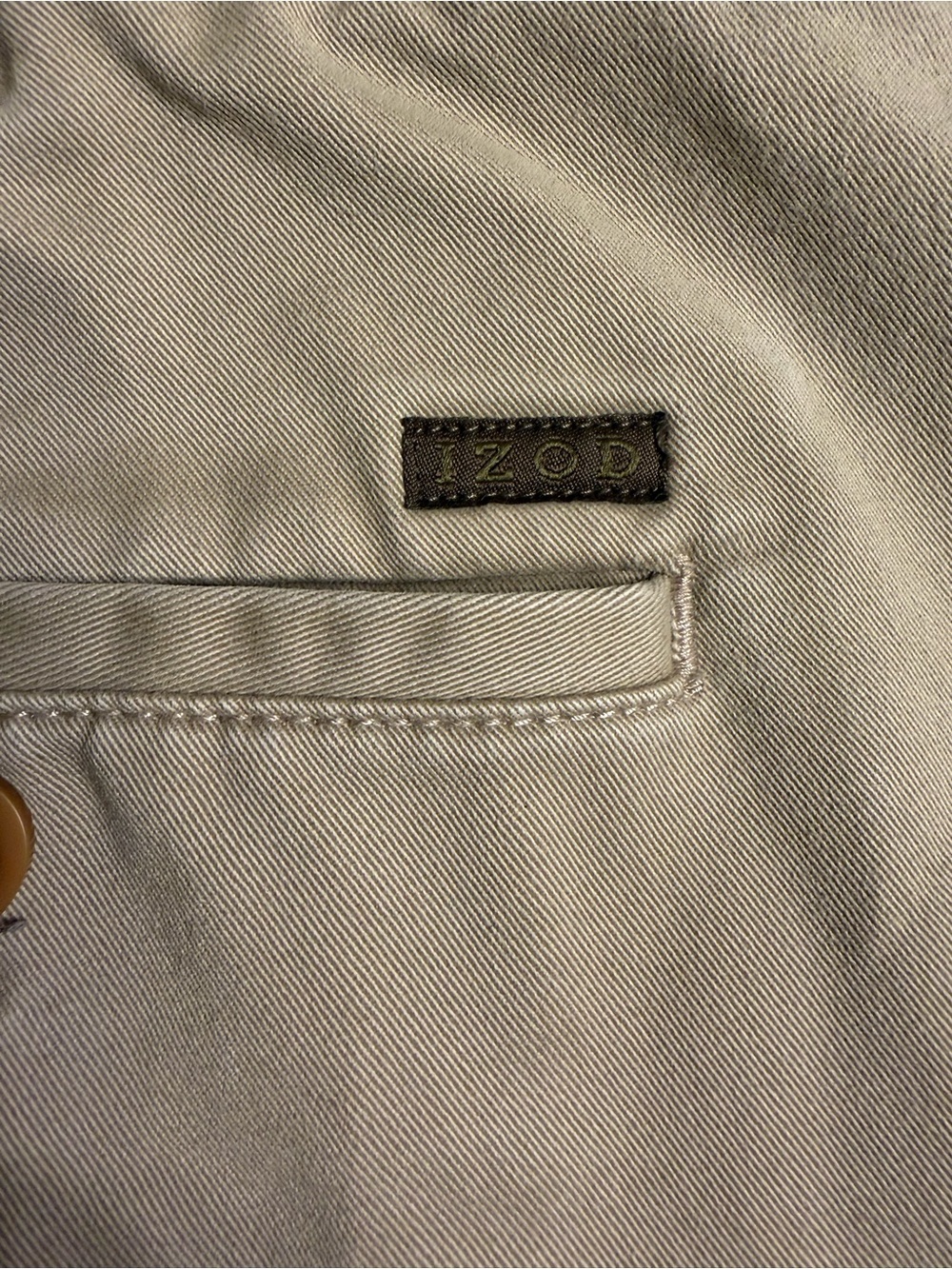 Izod Tan Men's Chino Pants - Classic Pocket Detail